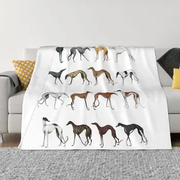  Bonito Whippet Sighthound Cão Cobertor de Lã Macia Outono Quente de Flanela Greyhound Hound Jogar Mantas para Sofá de Casa, de Cama, Colcha