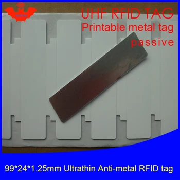  RFID UHF anti-marca de metal 99*24*1.3 mm 915mhz 868mhz de Impinj NXP ISO18000-6C EPCC1G2 6C impressão de RFID passivas Sintéticas Rótulo